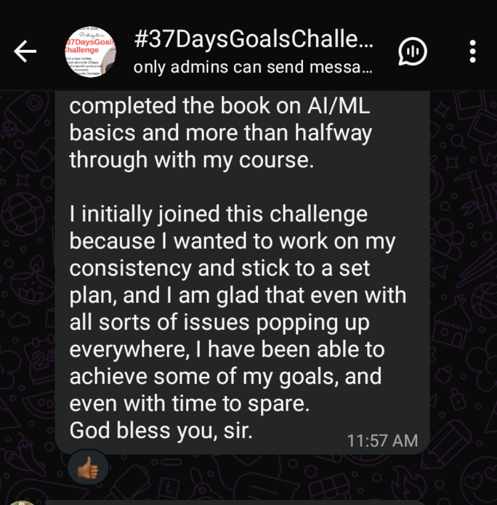 Was able to complete An AML course through the challenge.